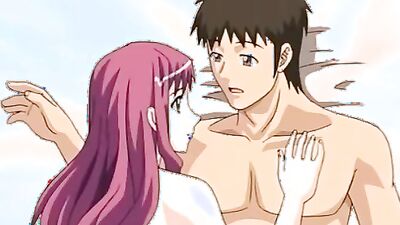 Birei Okami Mie goes wild with two horny guys in a naughty FFM in this censored hentai video