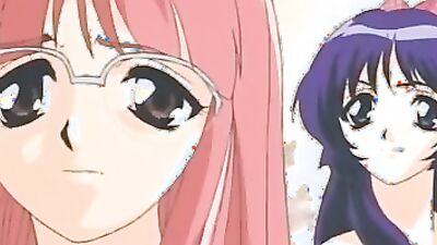Redhead teen in stockings can't resist hardcore hentai fucking in uniform