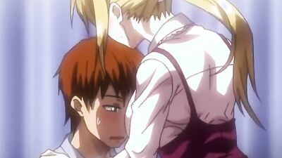 Young anime step-sister gets naughty and pleasures herself with brother's hard cock