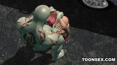 Check out this anime babe's 3D handjob and public fuck session in the wild!