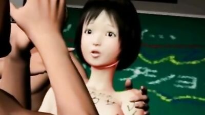 Watch this stunning Asian babe pleasure herself in this hentai cartoon video