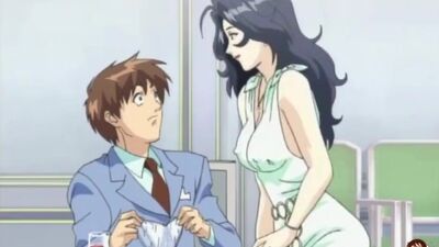 Watch this busty MILF seduce a younger guy & take his load in her mouth - Hentai.xxx