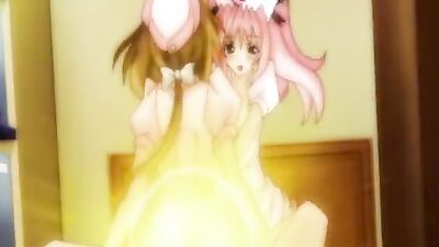 Young Japanese babes share a huge dick in a steamy threesome - Hentai.xxx