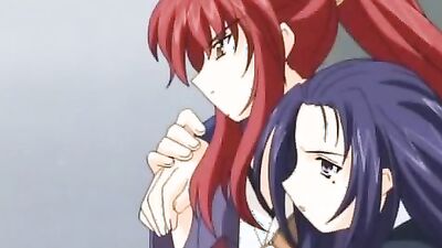 Steamy threesome with a cartoon lesbian in a hot hentai