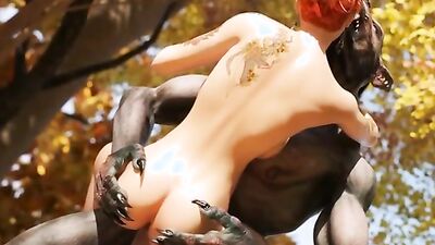 Little Red Riding Hood gets roughly banged by Evil WEREWOLF in 3D Monster Sex Hentai