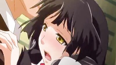 Big-titted Japanese schoolgirl gets her pussy licked and drilled from behind in censored hentai