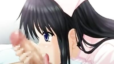 Naughty nurse gives head and gets facialized in hentai cartoon