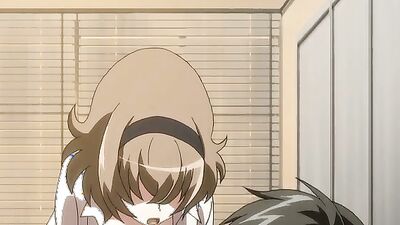 Brunette schoolgirl with huge tits gets pounded in a steamy hentai video