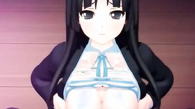 Big-titted anime cutie takes a big dick between her tits & pussy in a wild hentai sex movie