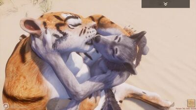 Furry anime cuties go wild with pussy licking & butt play