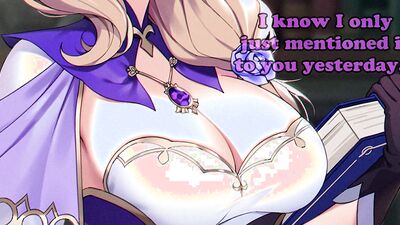 Watch this hot anime babe tease and jerk off with her massive knockers