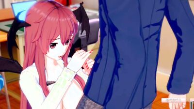 Watch this cute redhead doll take a hardcore pounding from behind in this koakuma-style hentai