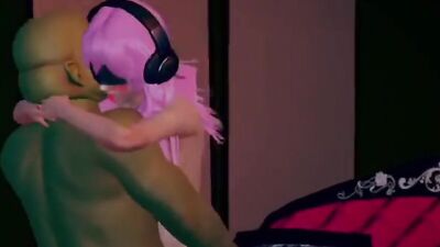 Sexy babe gets a rough surprise while riding a massive dong in 3D hentai