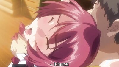 Watch as a redhead anime cutie bends and takes a hard pounding from behind