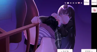 Kinky anime girl is rubbing her wet pussy against that chair ...