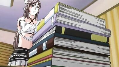 Watch busty librarian with big tits get down and dirty with student in wild FFM threesome