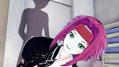 Depraved babe in hentai porn game gets a hard cock in her big ass