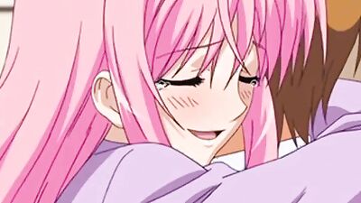 Man squeezes his way into busty anime babe's wet pussy while pounding her hard