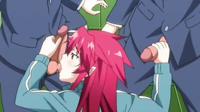 Watch this filthy anime babe double stuff two dicks and squirt like a pro