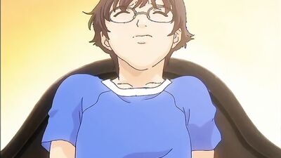 Nerdy guy fucks a full-bosomed blonde in an adult cartoon