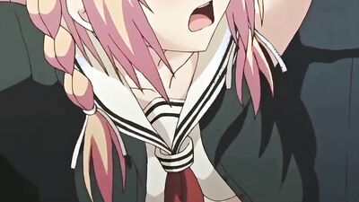 Shy Anime schoolgirl takes a cumshot after blowing and getting nailed hard