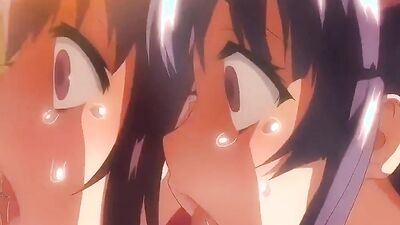 Old man brutally pounds anime girl's big ass in wild group sex