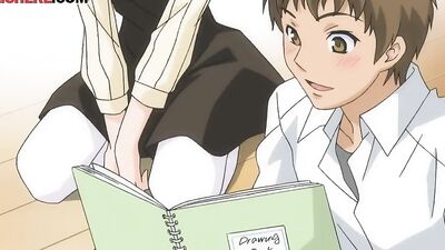 Full-bosomed nerdy Hentai girl sucks a cock and gets fucked