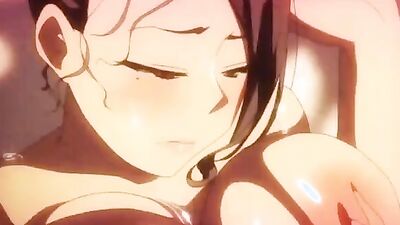 Watch this Hentai babe get soaked while getting her big tits pounded