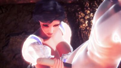 Belle's Hentai parody: Beauty and the beast give a Handjob and Blowjob in this hentai porn video