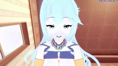 KonoSuba POV Hentai: Big Tits Aqua & I Get Hardcore in Bed