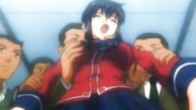 Watch this anime schoolgirl get drilled by multiple hard cocks