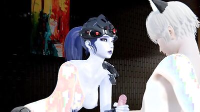 Watch this uncensored hentai with a big-dicked Japanese Widowmaker in hardcore action!