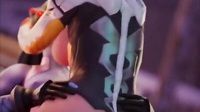Mercy Rides Futa Widowmaker's Big Blue Dick in 3D Hentai Game