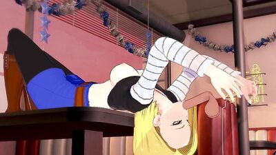 Android 18 deepthroats, fucks & gets creampied in hot cartoon action