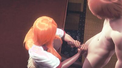 Check out Ran's uncensored 3D hentai massage with her Japanese-style handjob skills!