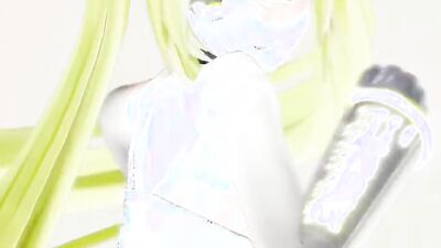 Blonde cutie Akino Wistaria gets her hair styled and smacked in A-ddiction with YYB Miku