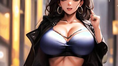Hot brunette punishes her guy for being a bad boy in 3D hentai porn