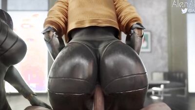 Watch Twins from Atomic Heart get their tight holes drilled in a hot 3D hentai