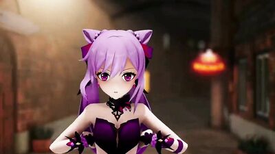 Keqing Genshin Impact undresses & fucks in Street & Creampie 3D Hentai Action