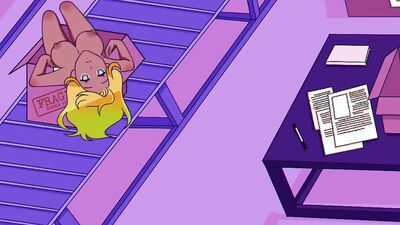 Synthia X-9's steamy sex game with cartoon sex toys and erotic hentai action
