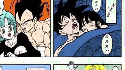 Goku and Vegeta's wife gets pounded hard while they save the world - anime porn with big dicks & cumshots