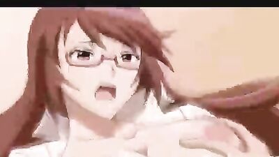 Get ready to jerk off as this Japanese cartoon babe gets off with glasses on