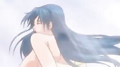 Big-titted Japanese cartoon babes get naughty with each other and shoot cum