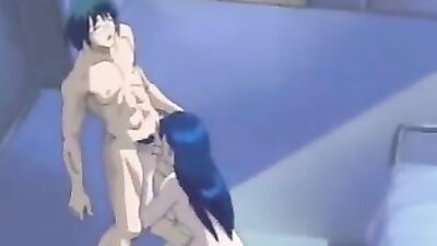 Japanese cartoon babe gets her tight pussy pounded in doggy style until she's covered in cum