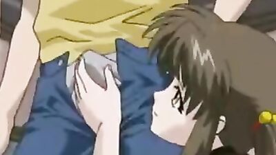 Blonde Teen with Big Tits gets a nasty creampie in a cartoon hentai video