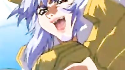 Watch this hot cartoon babe get her big tits creamed while playing with a cream pie