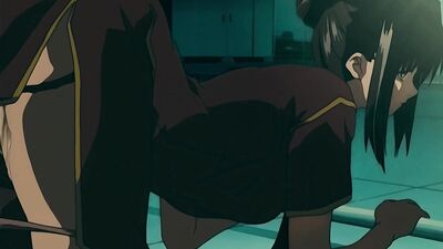 Hairy pussy eating frenzy with busty Green Haired babe in 69 position
