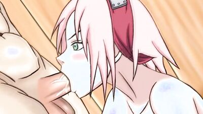 Naruto Sakura Hen gets a hot cumshot in a hentai parody with a 60fps twist