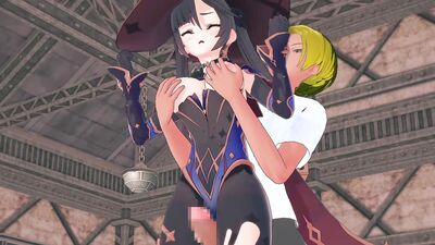 Genshin Mona's 3D Hentai Animation: Fingering, Handjob, and Creampie Action!