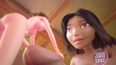 Watch Tiny Trans and her busty friend get pounded by a giant futanari in 3Dcartoon!